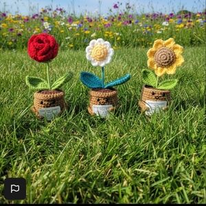 Emotional Support Crochet Flower Pot-Pick Your Color